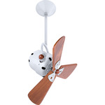 Bianca Directional Wood Ceiling Fan - Gloss White / Mahogany