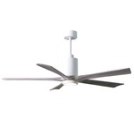 Patricia Ceiling Fan With Light - Gloss White / Barn Wood Tone