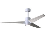 Super Janet Ceiling Fan with Light - Gloss White / Barn Wood Tone