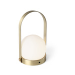 Carrie Portable Table Lamp - Brushed Brass / White