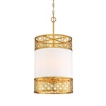 Blairmoor 4 Light Pendant - Honey Gold / White