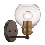 Warm Globe Wall Sconce - Black / Clear