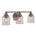 Bell Bathroom Vanity Light - Brushed Nickel / Clear