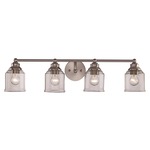 Bell Bathroom Vanity Light - Brushed Nickel / Clear