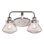 Flared Seedy Bathroom Vanity Light - Polished Chrome / Seeded