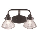 Flared Seedy Bathroom Vanity Light - Rubbed Oil Bronze / Seeded