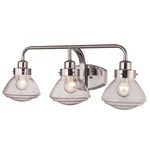 Flared Seedy Bathroom Vanity Light - Polished Chrome / Seeded