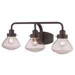 Flared Seedy Bathroom Vanity Light - Rubbed Oil Bronze / Seeded