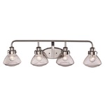 Flared Seedy Bathroom Vanity Light - Polished Chrome / Seeded