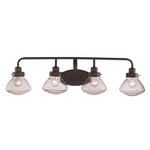 Flared Seedy Bathroom Vanity Light - Rubbed Oil Bronze / Seeded