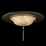 Scudo Saraceno Glass Ring Ceiling Light Fixture - Brass / Gold Classic