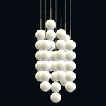 Abacus 7-Light Multi Light Pendant - White / Opal