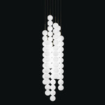 Abacus 7-Light Multi Light Pendant - White / Opal