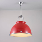 Titan Size 3 Pendant with Etched Glass Diffuser - Red / Etched Glass