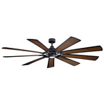 Gentry Ceiling Fan with Light - Distressed Black / Walnut / Walnut Shadowed