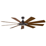 Gentry Ceiling Fan with Light - Weathered Zinc / Dark Walnut / Weathered White Walnut