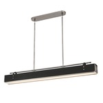 Valise Linear Pendant - Aged Nickel / Tuxedo Leather