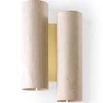 Black Note Duplet Wall Sconce - Gold / Ivory White