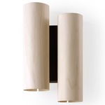 Black Note Duplet Wall Sconce - Matte Black / Ivory White