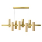 Black Note Keys Linear Pendant - Gold / Natural Beech Wood