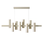 Black Note Keys Linear Pendant - Matte Ivory / Ivory White Wood