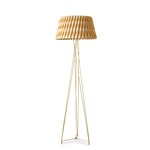 Lola Floor Lamp - Gold / Natural Beech Wood