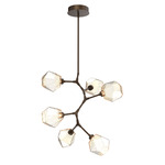 Gem Vine Branch Chandelier - Flat Bronze / Amber