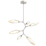 Rock Crystal Modern Vine Chandelier - Beige Silver / Chilled Amber