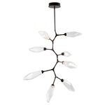 Rock Crystal Modern Vine Chandelier - Matte Black / Chilled Clear