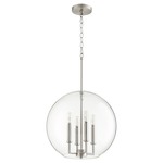 Munich Pendant - Satin Nickel / Clear