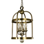 Compass Small Birdcage Chandelier - Antique Brass