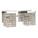 Gemini Square Bathroom Vanity Light - Polished Silver / Crystal