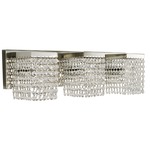 Gemini Square Bathroom Vanity Light - Polished Silver / Crystal