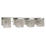 Gemini Square Bathroom Vanity Light - Polished Silver / Crystal