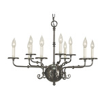 Jamestown Revisited 9 Light Chandelier - Antique Silver