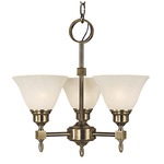 Taylor Chandelier - Antique Brass / White Marble