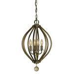 Dewdrop Onion Mini Chandelier - Antique Brass