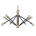 Felix Globe Chandelier - Polished Nickel / Matte Black