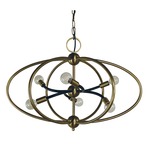 Orbit Chandelier - Antique Brass / Matte Black