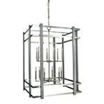 Arcadia Box Chandelier - Polished Nickel / Weathered Gray