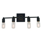 Modern Farmhouse Bathroom Vanity Light - Matte Black / Dark Wood