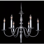 Jamestown Baroque Chandelier - Satin Pewter