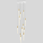 Cascadia Rectangular Multi Light Pendant - White Canopy / Brushed Brass