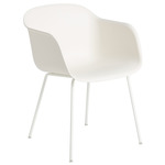 Fiber Armchair Tube Base - White / White