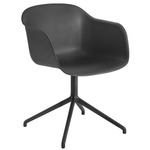 Fiber Armchair Swivel Base - Black / Black