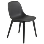 Fiber Side Chair Wood Base - Black