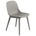 Fiber Side Chair Wood Base - Grey