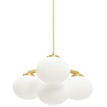 Cloudesley Chandelier - Satin Brass / Matte Opal