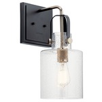 Kitner Wall Sconce - Polished Nickel / Clear Seeded