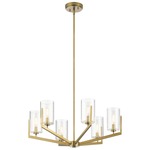 Nye Chandelier - Brushed Natural Brass / Clear